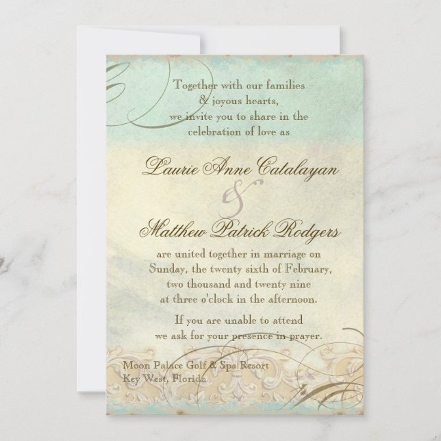 Invitation Floride Tortue de mer moderne Côte Plage Ocean Bea (Devant)