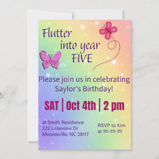 Invitation flotter dans l'année cinq