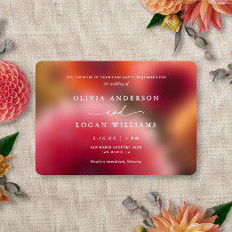 Invitation Flou Floral Élégance Moderne Mariage Été Automne
