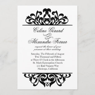 Invitation Flourish fascinant de feuille d'or épousant le