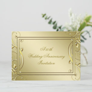 Invitation Flourish Or 50e Anniversaire de Mariage