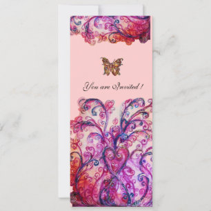 Invitation FLOURISHES CAPRICIEUSES rouge rose violet vif