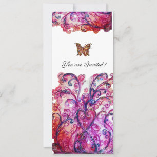 Invitation FLOURISHES CAPRICIEUX rouge rose violet blanc vif