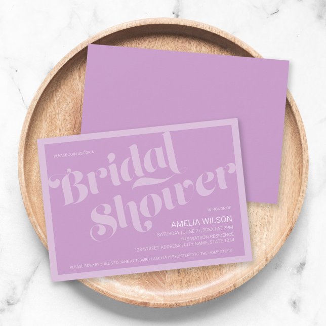 Invitation Flourissant Typographie Lavender Lilac Fête des ma (Créateur téléchargé)