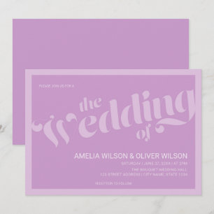 Invitation Flourissant Typographie Lavender Lilac Mariage