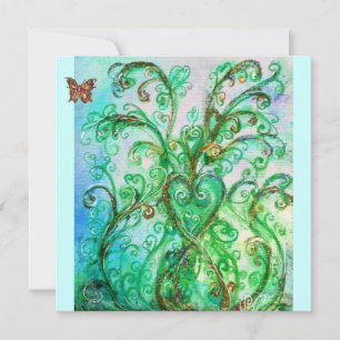 Invitation FLOURITURES FANTAISISTES bleu vert blanc brillant