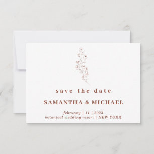 Invitation Flower Boho Terracotta Indie Enregistrer la date M