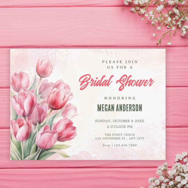 Invitation Flower bouquet tulips bridal shower (Créateur téléchargé)
