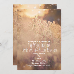 Invitation Flower Field Mariage campagnard rustique Invitatio