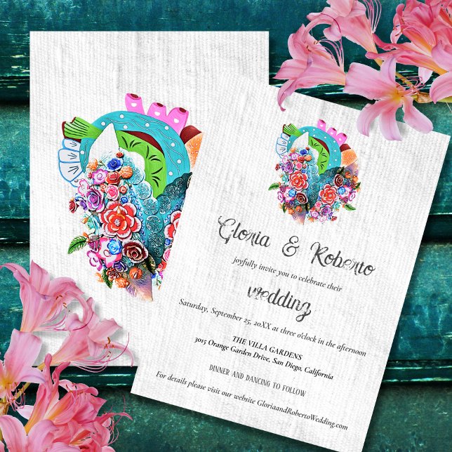 Invitation Flower Heart Mariage mexicain (Créateur téléchargé)