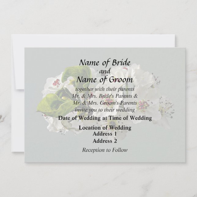 Invitation Flower White Pear Blossoms Fournitures Mariages (Devant)