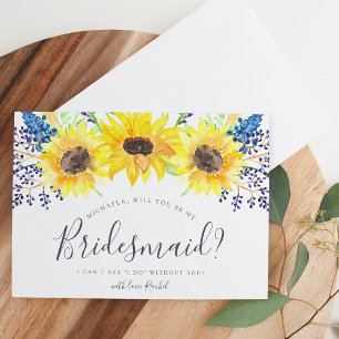 Invitation Flowfields Be My Bridesmaid Card