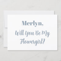 Flowgirl Nom personnalisé Dusty Blue Mariage blanc