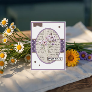 Invitation Flox vintage Détails sur le dos Anniversaire
