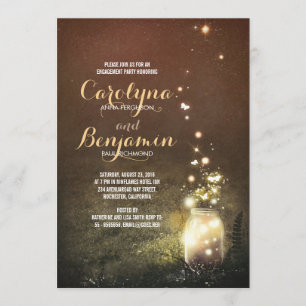 Invitation Flucioles de jardin rustique Mason Jar