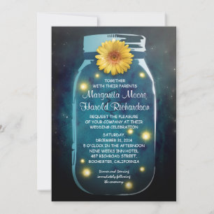 Invitation Flucioles et Mariage Whimsical Mason Bleu