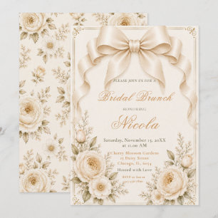 Invitation Flûte de Champagne Florale Coquette pour Brunch de