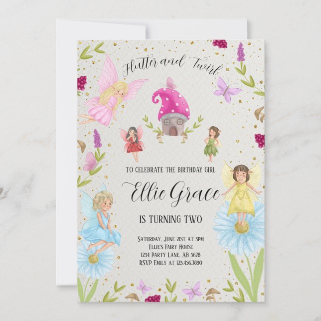 Invitation Flutter et Twirl Fairy (Devant)