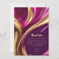 Flux Abstrait Merci - Fuchsia et or-