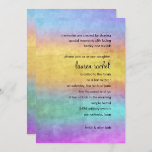 Invitation Flux d'aquarelles bat mitzvah