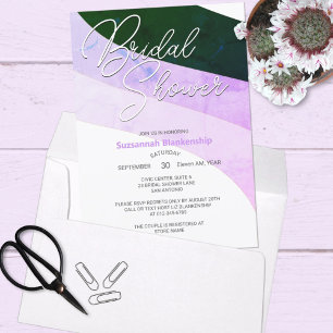Invitation Flux horizontal violet vert rustique