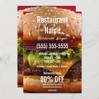 Invitation Flyer Burger 5x7