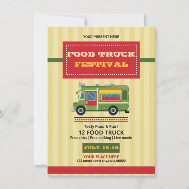 Invitation Flyer de la fête du camion de ravitaillement (Devant)