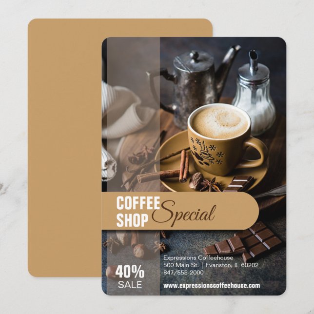 Invitation flyer de vente de café (Devant / Derrière)