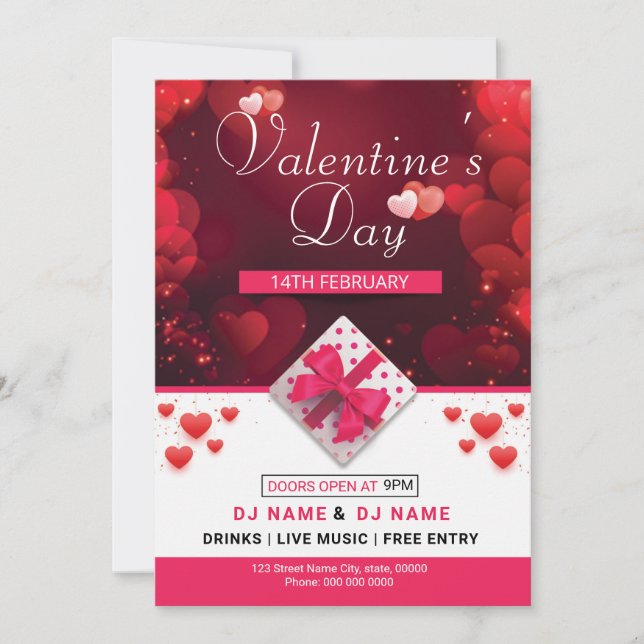 Invitation Flyer d'invitation de la Saint-Valentin (Devant)