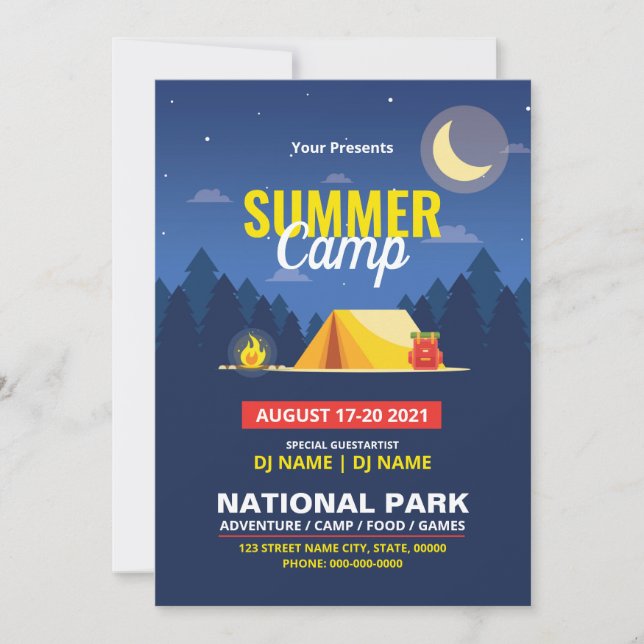 Invitation Flyer du camp d'été (Devant)
