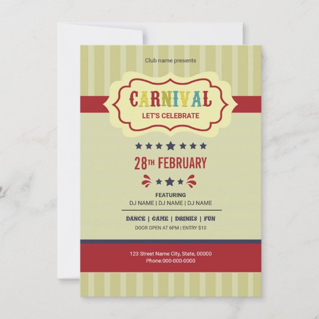 Invitation Flyer du Carnaval (Devant)