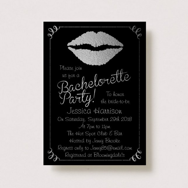 Invitation Foil Lips Bachelorette (Créateur téléchargé)