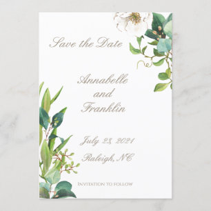 Invitation Foliage aquarelle Enregistrer le Mariage de date