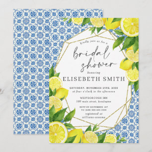 Invitation Foliage de citron Fête des mariées méditerranéenne