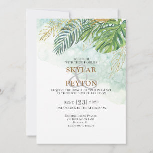 Invitation Foliage de la Jungle Verte Exotique