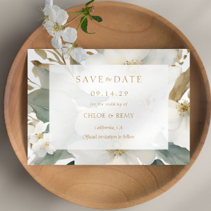 Invitation Foliage Floral Aquarelle Mariage Enregistrer la da