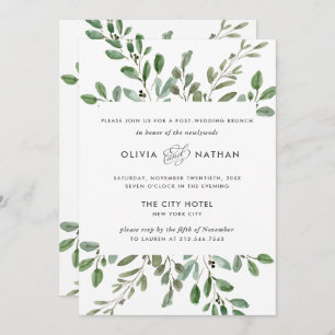 Invitation Foliage minimaliste Brunch Mariage