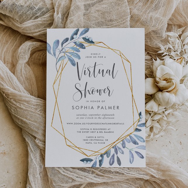 Invitation Foliage naturel | Bride virtuelle ou Baby shower (Créateur téléchargé)