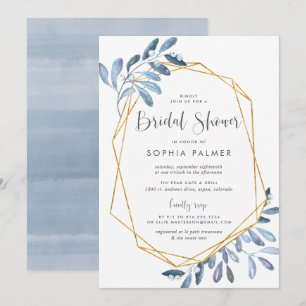 Invitation Foliage naturel Fête des mariées aquarelle