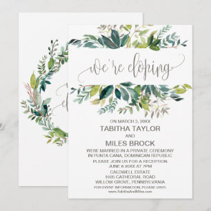 Invitation Foliage Nous sommes Eloping Elopement Réception