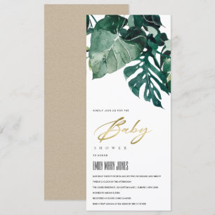 INVITATION FOLIAGE TROPICAL MODERNE MONSTERA BABY SHOWER INVI
