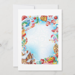 Invitation Folie de fête : papier à lettres de Noël
