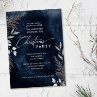 Folio d'hiver bleu foncé Fête de Noël d'entreprise