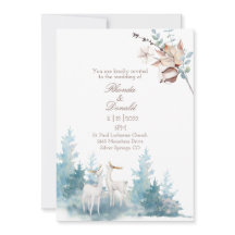 Folithe d'hiver et Mariage d'aquarelle de cerf