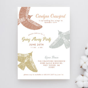 Invitation Folk Art Birds Open House Partir Fête