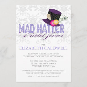 Invitation folle de Fête de la mariée de chapelier