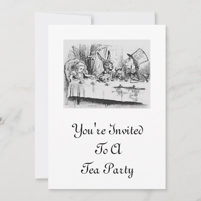 Invitation folle de thé de chapelier (Devant)
