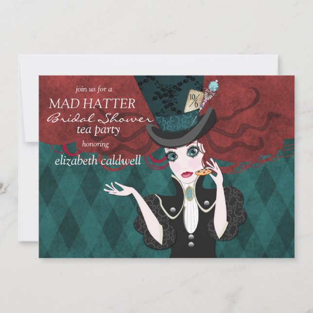 Invitation folle de thé de Fête de la mariée de (Devant)