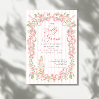 Folle Oie Rose Ruban Floral Roses Baby Shower