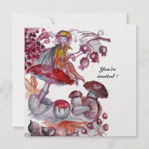 Invitation FOLLET MAGIQUE DE CHAMPIGNONS glace blanc violet r